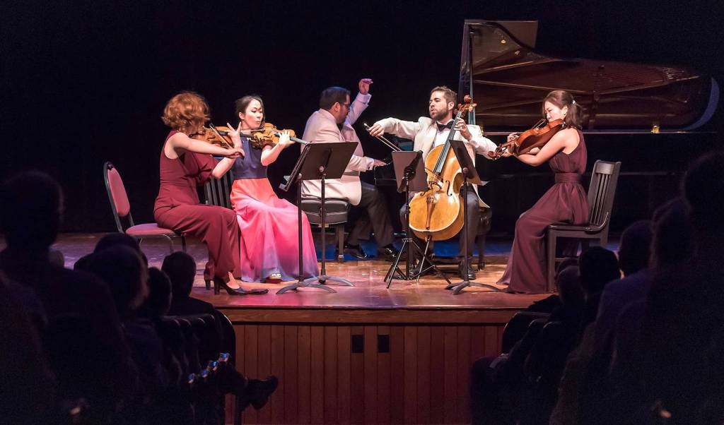 Olympic Music Festival fellowship musicians perform at a 2018 OMF concert. Photo courtesy of Olympic Music Festival