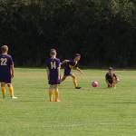 Members of the Sequim Junior Soccer Shockers boys U13-U14 team go through drills ahead of a match against Seattle United on Aug. 3. Sequim Gazette photo by Conor Dowley.