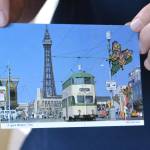 Phil Castell holds a postcard in his collection that features his parents in his hometown of Blackpool, England. His eagle-eye son James spotted them years ago while eating on a place mat with the same picture.