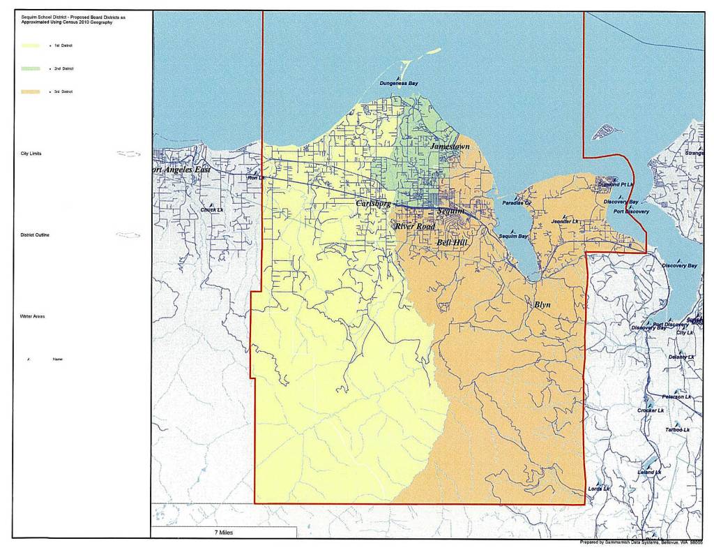 The Sequim School District seeks to fill a vacancy for Director District 1, highlighted in yellow on this map. Graphic courtesy of Sequim School District