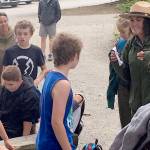 Junior Rangers spend some time with park ranger Molly Sullivan, far right. Submitted photo