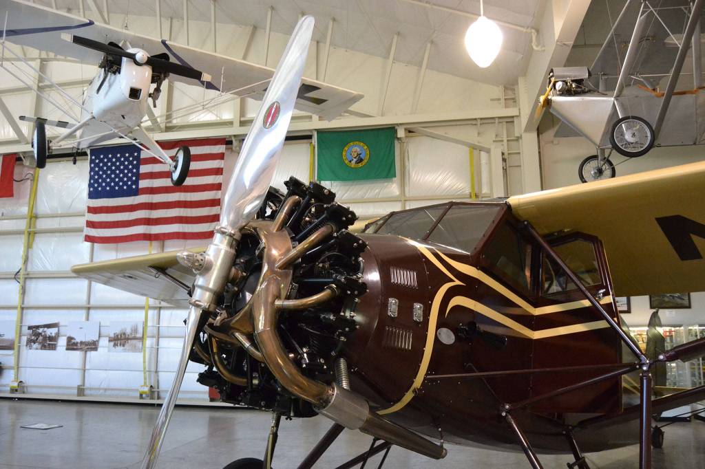 This Stinson SM8A Detroiter from 1928 inside the Port Townsend Aero Museum is one only 21 still in tact and three of them are in Port Townsend. Staff with the museum plan to fly it to the Olympic Peninsula Air Affaire on August 24. Sequim Gazette photo by Matthew Nash
