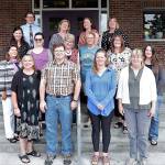 The Sequim School District welcomed a number of new teachers last week as the district prepares for the first day of school on Wednesday, Sept. 4. Pictured are (back row, from left) Natalie Fortier (Greywolf Elementary School), Konstantin Semerikov (Sequim Middle School), Melissa Dempsey (SMS), Cheryl Gardner (Greywolf) and Kylie Douglas (Greywolf), (middle row, from left) training facilitator Pam Landoni with Lisa Beaver Williams (Helen Haller Elementary School), Linda DeIvernois (Sequim High School), Mary Himley (Helen Haller), Saxon Holt (Helen Haller) and Kami Sorensen (Greywolf), with (front row, from left) Denise Dahll (Sequim High), Keith Lee (Helen Haller), Kristin Mooney (Helen Haller) and Jennifer Lane (Greywolf). Photo courtesy of Sequim School District