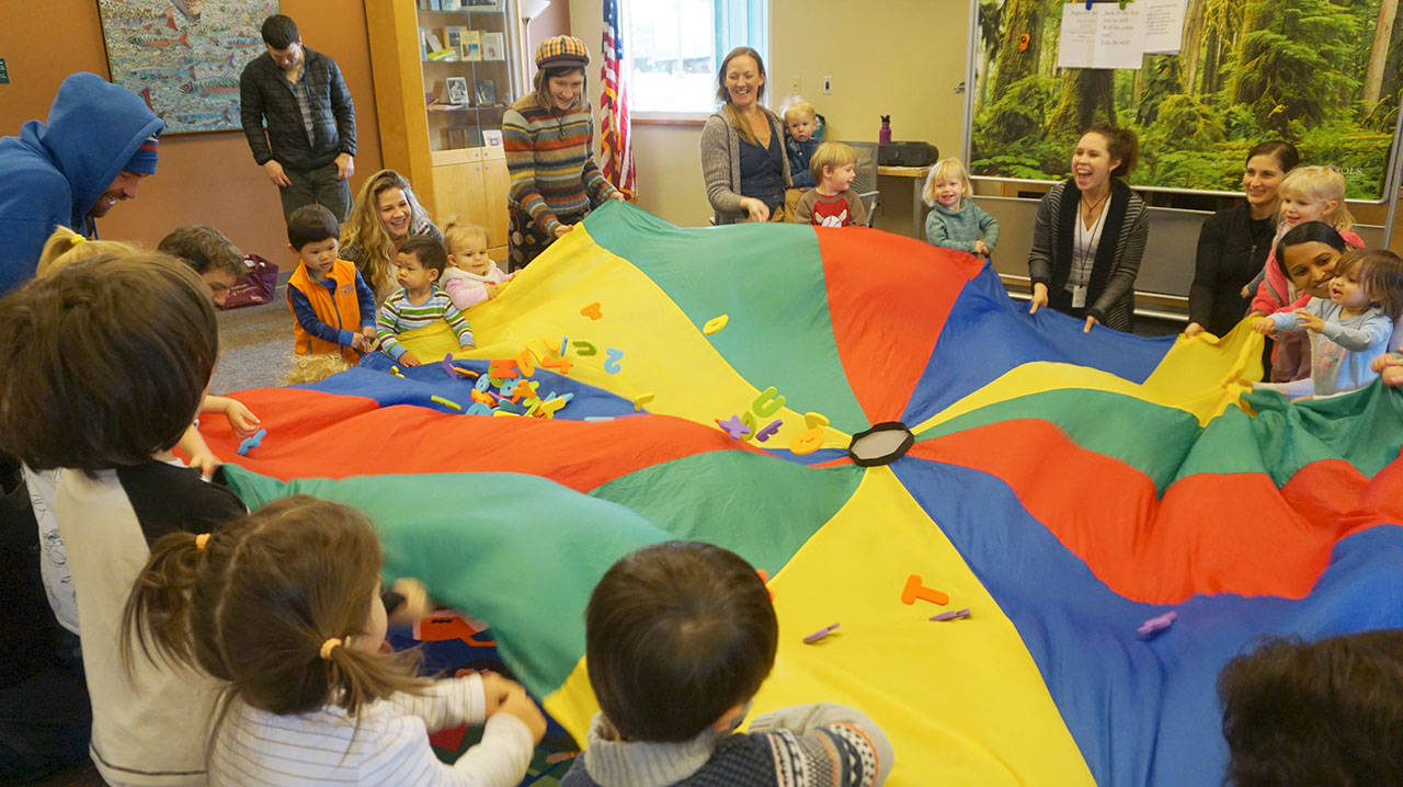 The North Olympic Library System hosts storytimes for various ages throughout the school year at three branches. Photo courtesy of North Olympic Library System