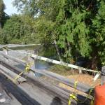 The pedestrian/bicycle pathways along Ward Bridge will be easier to access once repairs and repaving is complete, said Pat McElroy, an engineer for Clallam County. Sequim Gazette photo by Matthew Nash