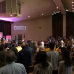 The congregation at the first official Thrive Church sermon on Sept. 15 enjoying a musical performance. David Lyke said that their official opening drew more than 180 people, over double what the church saw during their soft opening over the summer months. Submitted photo
