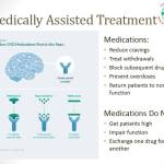 Dr. Allison Unthank said Medication-Assisted Treatment does and does not do the following for opioid use disorder. Slide courtesy of Dr. Allison Unthank
