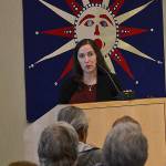 Dr. Allison Unthank, Clallam County health officer, said at a Sept. 24 opioid epidemic forum that as a member of the Tri-County Coordinated Opiate Response Project, they are seeking three goals: safer prescribing, increasing access to Naloxone, and increasing access to evidence-based treatment. Sequim Gazette photo by Matthew Nash