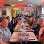 Visitors from Shiso City, Japan  Sequims sister city  join George Kennedy and Jan Danford for a meal at Highway 101 Diner in Sequim last week. Photo courtesy of Sequim Sister City Association