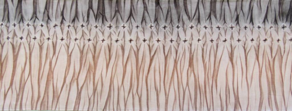 Crossing Clay by Erica Iseminger, a featured artist at the fiber arts exhibition Irresistible Aesthetics – Beauty, Absorption, & Ideology at Sequim Museum & Arts. Submitted art