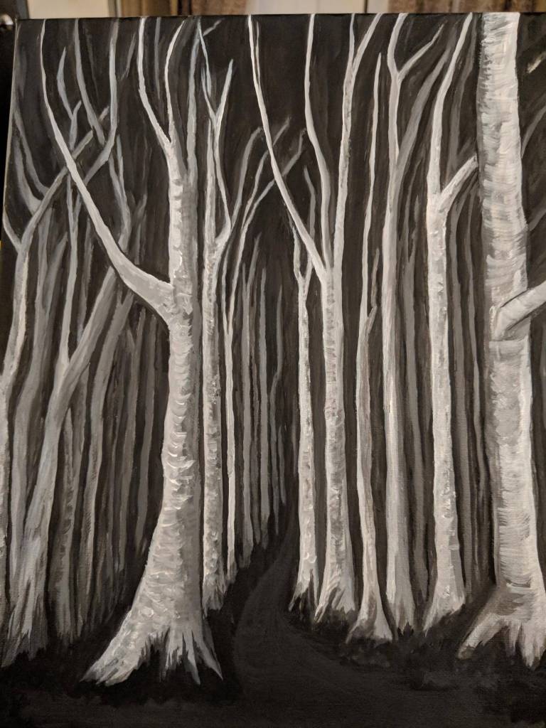 A painting by Rachel Knapp, the featured artist at Rainshadow Cafe during the Nov. 1 First Friday Art Walk. Submitted art