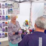 Virginia Sheppard of Generations Boutique showcases her artistic, hand-made products at the Sequim Farmers Market. Photo courtesy of April Hammerand/Sequim Farmers Market