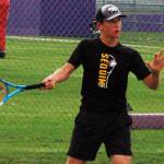 Sophomore Connor Bear, pictured during a Sept. 26 match against North Kingston, impressed with a 2-1 personal record over the past week. Bear is one of the players that head coach Mark Textor has praised several times this season for his continued and significant development. Sequim Gazette photo by Conor Dowley