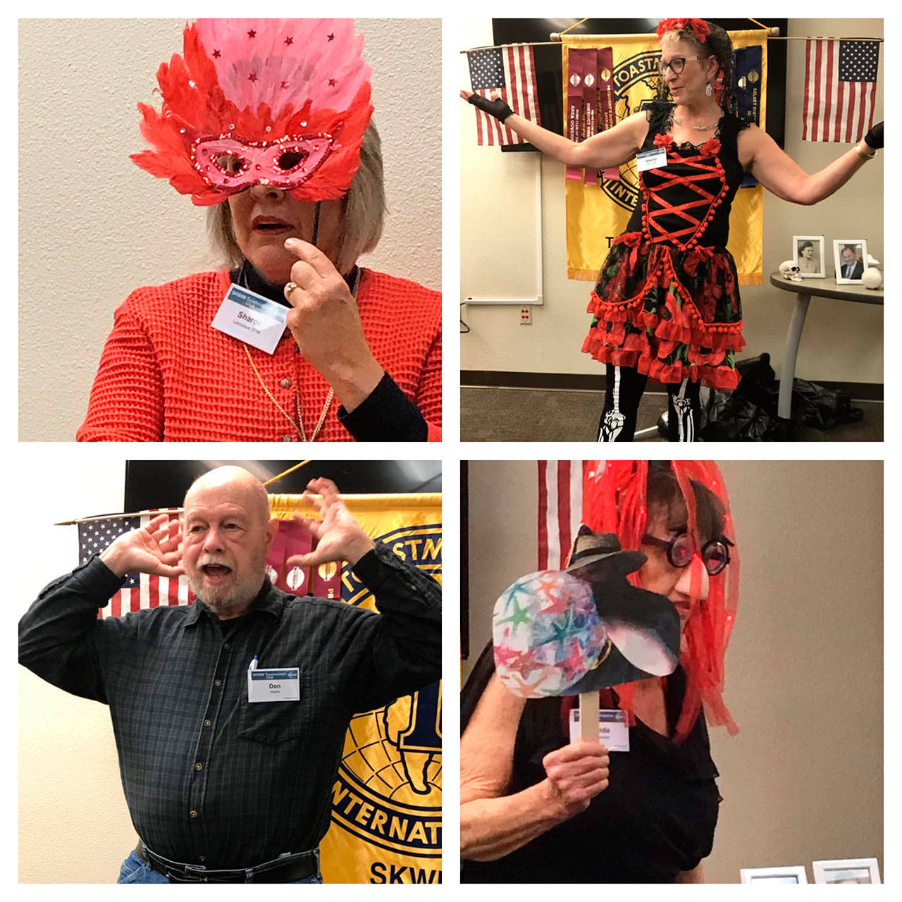 Pictured are (clockwise, from upper left) Toastmasters Sharon Labrecque, Sheryl Lamb, Linda Christensen and Don Woelfle. The Skwim Toastmasters Club hosts a Spooky Stories! event on Oct. 29. Submitted photos
