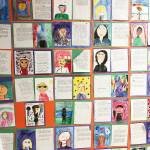 Fifth-grade students at Greywolf Elementary School display their self portraits and personal narratives. Submitted photo
