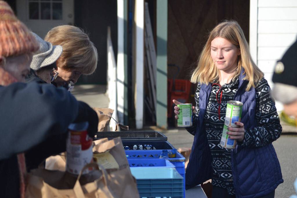 After volunteering last year, JoNell Hill knew she wanted to lead the Boo Hunger food drive this year. (I like that) it connects me more with the community, she said. Going door-to-door, I got to tell some people about it. Sequim Gazette photo by Matthew Nash