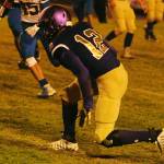 Hayden Eaton turns to run upfield after making a reception in the first quarter of the Sequim Wolves 36-21 win over the Bremerton Knights on Nov. 1. Sequim Gazette photo by Conor Dowley