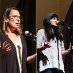Jeanne Sparks, left, and Nessa Goldman host a story slam at Olympic Theatre Arts on Nov. 21. Submitted photos