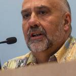 Jim Stoffer, pictured speaking during a League of Women Voters forum in October for the candidates for Sequim School Board, position 3, won reelection on Nov. 5. Olympic News Group file photo by Jesse Major