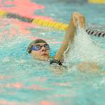 Sequims Francesca Bargis swims the backstroke portion of the 200 individual medley in a Sept. 19 league meet against Port Angeles. Bargis qualified for districts in the 100 backstroke and set a personal best there, placing 10th in 1:12 finish. Sequim Gazette file photo by Michael Dashiell