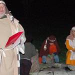 Pastor Jerry Luengen, left, practices his role as Josaiah in a Nov. 20 dress rehearsal for the Sequim Valley Nazarene Church living nativity performance. The nativity will be performed four times each night at the church on Dec. 6-8. Sequim Gazette photo by Conor Dowley