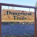 The trailhead sign and parking lot is up at Dungeness Trails, a trail system now open to the communit. Submitted photo