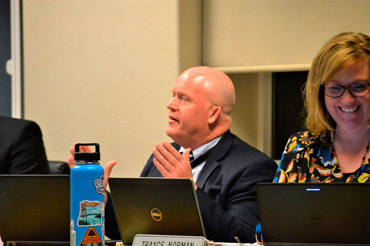 Dr. Rob Clark, interim Sequim School District superintendent, said at the Dec. 2 school board meeting hes open to a one year extension of his contract through June 2021. Board members plan to send out a survey seeking input on his performance so far. Sequim Gazette photo by Matthew Nash