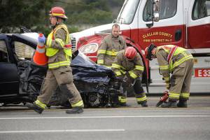 Highway wreck near Carlsborg sends three to area hospitals