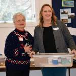 At left, Anne Grasteit, Olympic Peninsula Art Association President, presents a donation to Janet Gray of the Boys & Girls Clubs of the Olympic Peninsula. Submitted photo