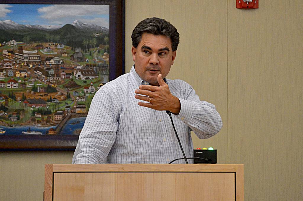 John Wesley Johnson, principal for The JWJ Group, LLC., speaks to city councilors on Nov. 25 about Lavender Meadows, a proposed 217 manufactured home park. City councilors voted the proposal down on Dec. 9, which Johnson said Johnson said on Tuesday hes begun exploring his legal options. Were not going to back away from the project, he said. Sequim Gazette photo by Matthew Nash