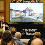 Brent Simcosky, the Jamestown SKlallam Tribes health services director, speaks at the design reveal event for the tribes proposed medicine-assisted treatment (MAT) facility, held Dec. 5 in Sequim. Sequim Gazette photo by Michael Dashiell