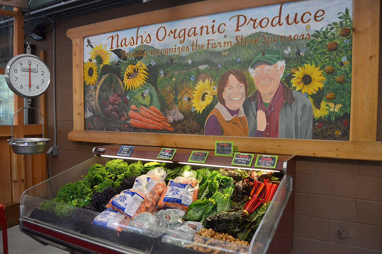 After operating a full grocery store in Dungeness for more than eight years, owners of Nashs Organic Produce are downsizing the farm store while continuing to sell Nashs produce, grain, flour and pork. Sequim Gazette photo by Matthew Nash