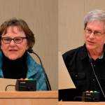 Sequim city councilors Candace Pratt and Bob Lake were honored Dec. 9 for their years serving Sequim. Pratt served as a mayor and deputy mayor for two years each, and Lake replaced former mayor Ken Hays on city council. Sequim Gazette photos by Matthew Nash