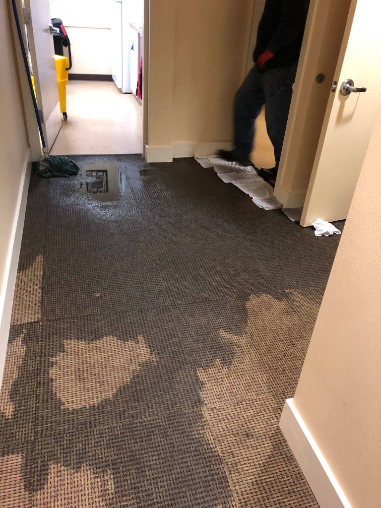 Despite flooding on Dec. 7 to Sequims Sound Community Bank, staff said the branch was able to operate its ATM and drive-through. However, the branch closed on Dec. 20 due to power being shut off after water damaged the buildings electrical system. Photo courtesy of Sound Community Bank