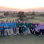 A group of local golfers, 36 in all, enjoy some friendly competition in Oregon in December. Teams included, from left, Team Wagner, Team Shea and Team Smithson. Submitted photo