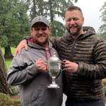 Kyler McCaslin, left, and Chad Wagner, who took low net and low gross honors respectively, helped lead Team Wagner to a win in the Battle at Bandon competition earlier this month. Submitted photo