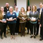Pictured, from left, are Debbie Callahan, Cheryl Bankson, Terry Wray, Nicole Jackson, Kim Goss, Renee Sommers, Joanna Weber, Piper Grall, Darryl Wolfe and Eric Lewis. Photo courtesy of Olympic Medical Center