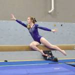 Sequims Danica Pierson competes on the balance beam during a meet with Kingston on Dec. 20. Photo by Jackie Mangano