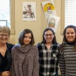 Top-three finishers in the Sequim Farmers Market logo contest are, from left, Zoe Jones, Madeline Pickens and Alyssa Lofstrom. Submitted photo