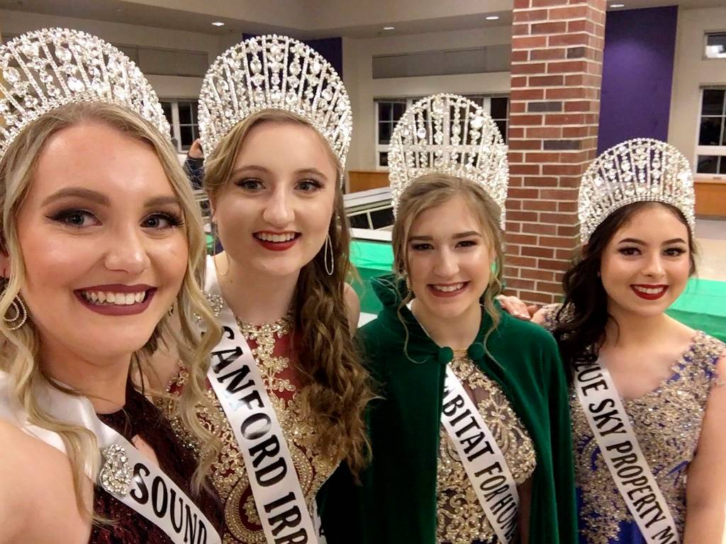Princess Shelby Wells snaps the first of likely hundreds of selfies of the new Sequim Irrigation Festival royalty, including herself, Princess Brianna Cowan, Queen Emily Silva and Princess Kjirstin Foresman on March 14. Photo by Shelby Wells                                Princess Shelby Wells snaps the first of likely hundreds of selfies of the new Sequim Irrigation Festival royalty, including herself, Princess Brianna Cowan, Queen Emily Silva and Princess Kjirstin Foresman on march 14. Photo by Shelby Wells
