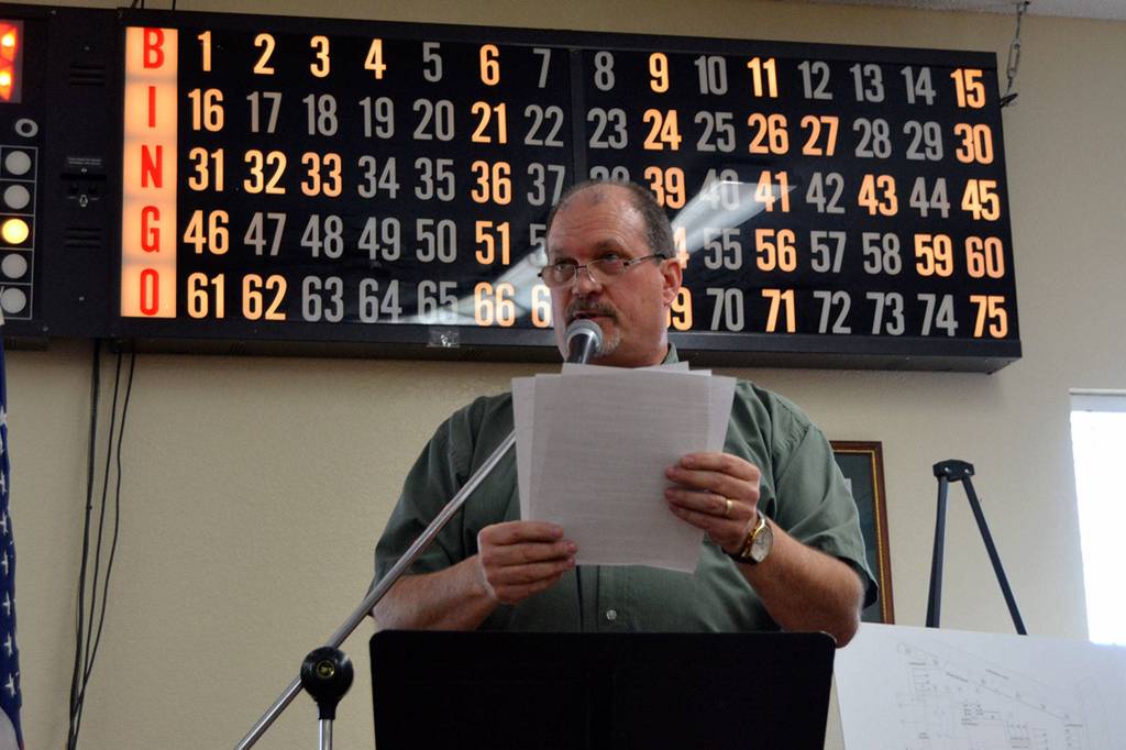 Michael Smith, Shipley Center executive director, peaking at a Sept. 12 open house, said plans remain in place to fundraise and seek out grants for a planned Health & Wellness Annex across from the existing senior activity center. Sequim Gazette file photo by Matthew Nash                                Michael Smith, Shipley Center executive director, peaking at a Sept. 12 open house, said plans remain in place to fundraise and seek out grants for a planned Health & Wellness Annex across from the existing senior activity center. Sequim Gazette file photo by Matthew Nash