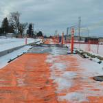 Paving along West Fir Street is anticipated for Spring Break in late March/early April with the project set to finish between late April and late May, dependent on weather, city staff said. Last week snow stopped construction for the whole week. Sequim Gazette photo by Matthew Nash