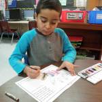 Jesus Westman incorporates many colors for his hand trace project.