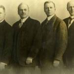 The first four Rotarians: From left, Gustave Loehr, Silvester Schiele, Hiram E. Shorey and Paul P. Harris. Photo from Rotary.org