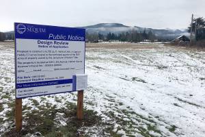 A Notice of Application was posted at the site of the Jamestown SKlallam Tribes proposed medication-assisted treatment (MAT) clinic on South Ninth Avenue on Feb. 2. Sequim Gazette photos by Matthew Nash