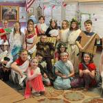 Students in Sheri Burkes and Shannon Greens class at Greywolf Elementary celebrate the end of their Roman unit by dressing as generals, patricians, plebians and gladiators. Submitted photo