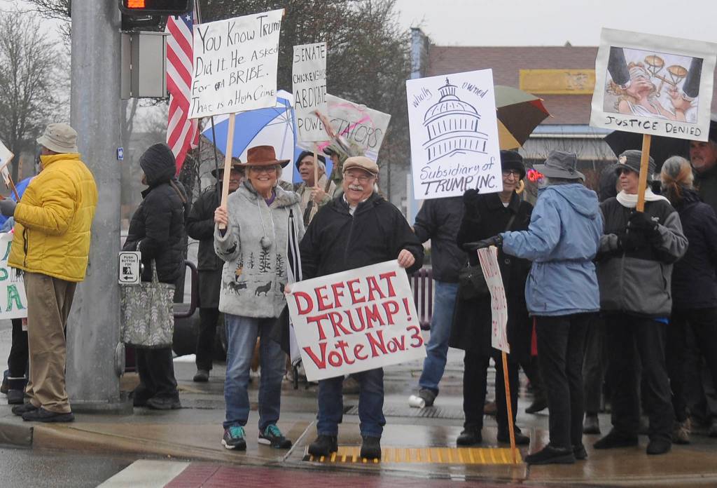 Trump’s impeachment acquittal spurs protest
