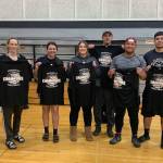 Team members of Running on Empty celebrate a 2020 Peninsula Volleyball League championship on Feb. 6 at the Peninsula College gymnasium. Pictured are, from left, Jefferey Buerer, Jennifer Reynolds, Faye Martinez, Kylielynn Acuna, Dustin Brunk, Vebol Bo, Christopher Martinez and Lorraine Martinez. Running on Empty topped Big Wave on three sets (25-12, 25-11, 25-18 for the title. Jack Aces got by Set For Life 25-21, 25-18, 27-29 and 25-22 in the match for third and fourth places. Submitted photo