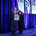 U.S. Rep. Derek Kilmer accepts the the 2020 Congressional Leadership Award from the National Congress of American Indians. here he is pictured with Quinault Indian Nation President Fawn Sharp. Submitted photo