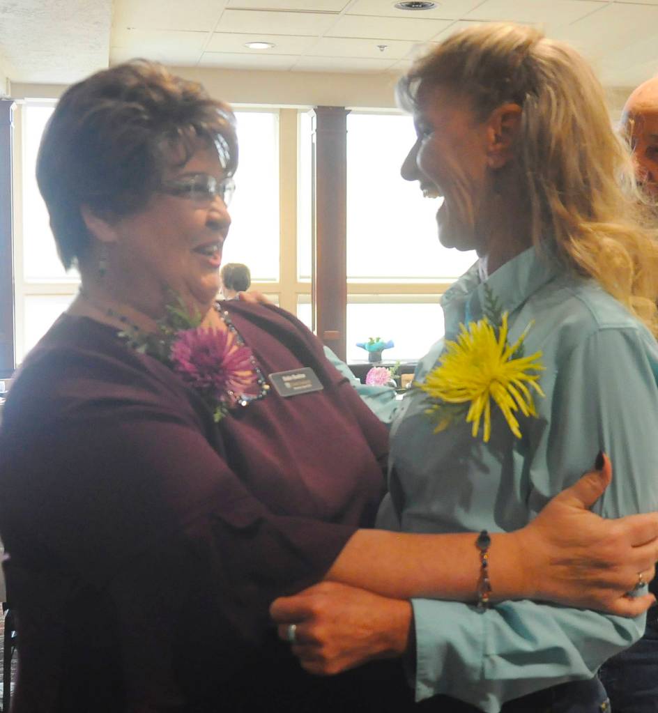 Nominees for the 2019 Sequim-Dungeness Chamber Citizen of the Year included Robin Bookter, left, and Captain-Crystal Stout. Sequim Gazette photo by Michael Dashiell